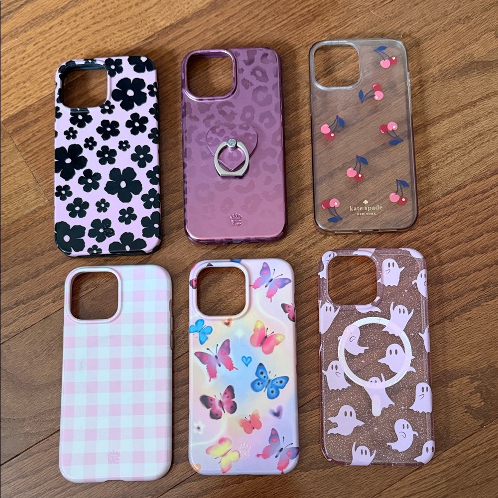 Kate Spade/Velvet Caviar Floral, Butterfly, and Ghost iPhone 13/14 ProMaxCases -